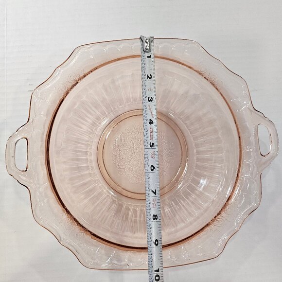 Anchor Hocking 1930s Pink Depression Glass Mayfair Open Rose Serving Bowl - Picture 8 of 9